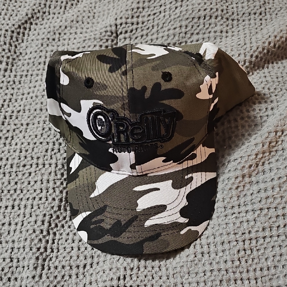 O’Reilly Auto Parts Camo Snapback Hat Adjustable Black Logo Cap